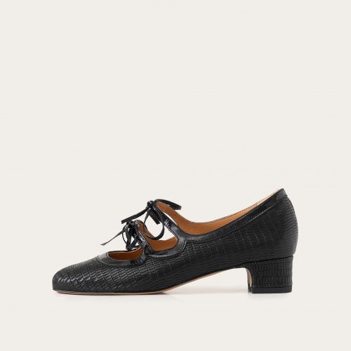 Greta Heels, black lizard